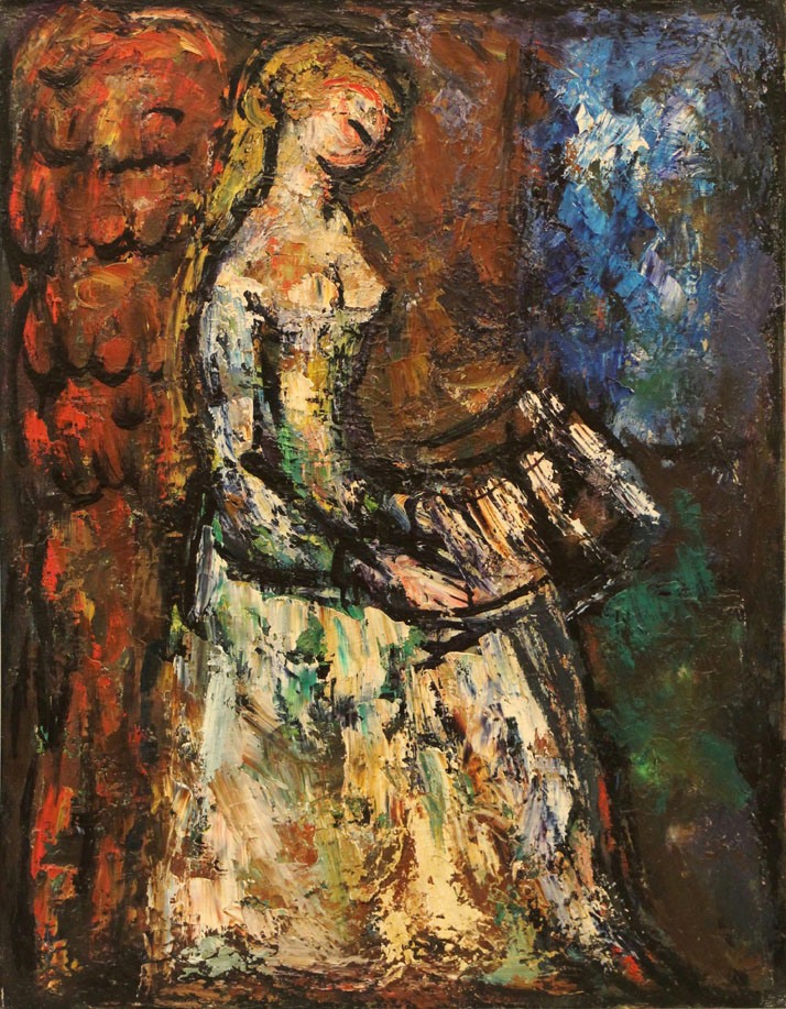 Oscar Barblan, Angelo 4 , Oil on canvas, 69 x 54 cm, 1972